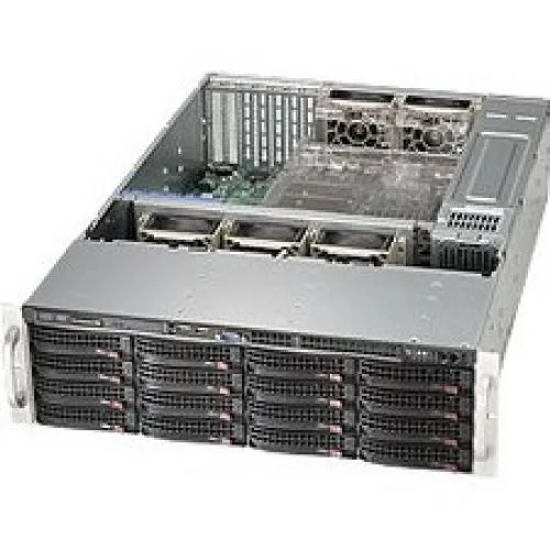 Supermicro Supermicro CSE-836BE1C-R1K23B 3U server chassis 16× 3.5" hot-swap 1200W redundant — product photo