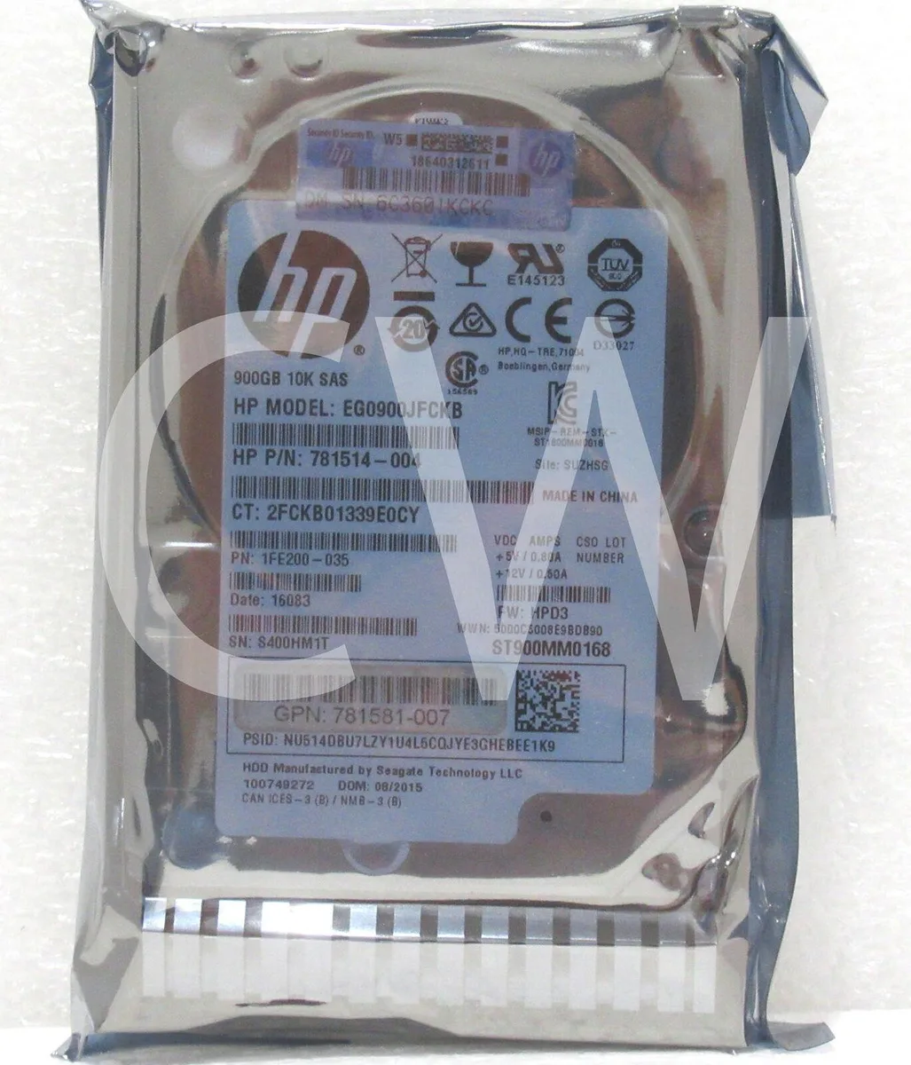 HP HP EG0900JFCKB 900GB 10000RPM 2.5" SAS 12Gb/s internal hard drive — product photo