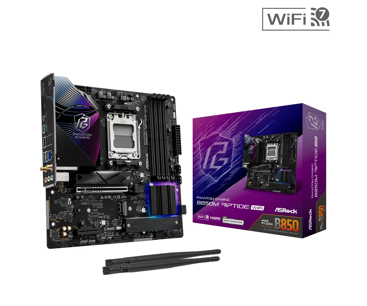 ASRock ASRock B850M Riptide WiFi AMD motherboard — product photo