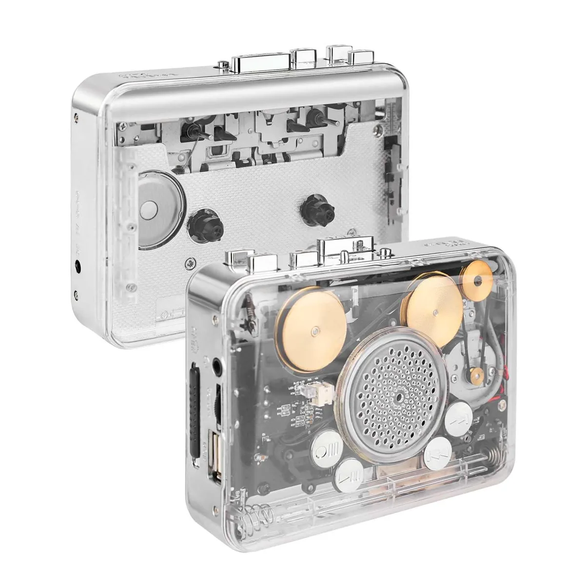  Burtowic Portable Clear Stereo Auto Reverse Cassette Player USB MP3 Converter Copper Wheel Speaker — product photo