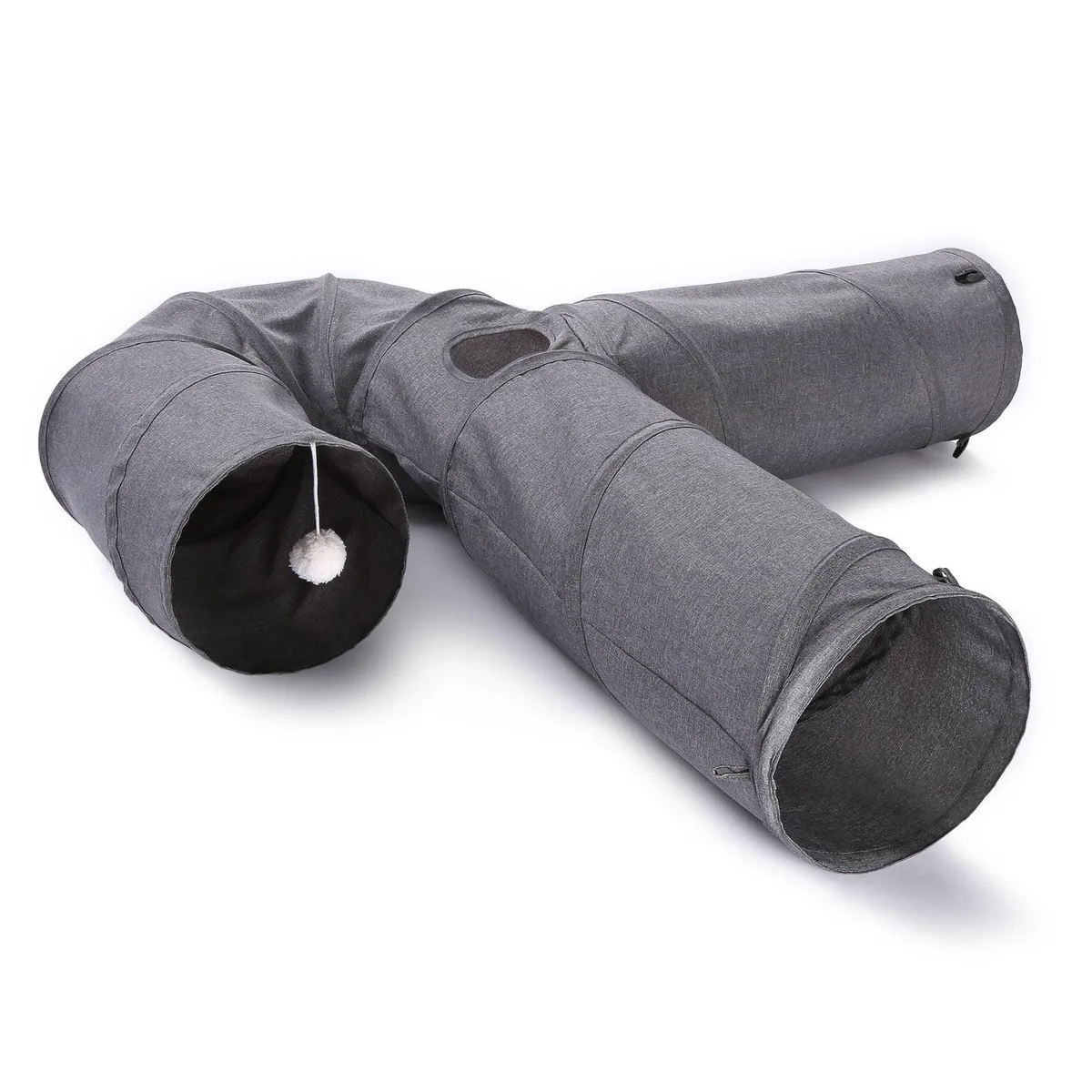 Ownpets Ownpets PET0091U 3-way collapsible cat tunnel 60 cm x 30 cm grey pet - toy — product photo