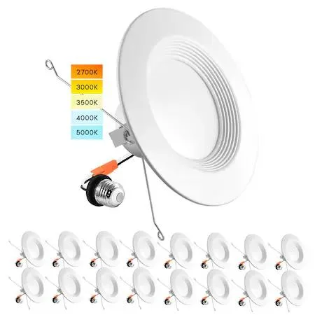 Luxrite Luxrite LR23795 16PK 5/6 Inch LED Recessed Lighting 5 CCT 14W — product photo