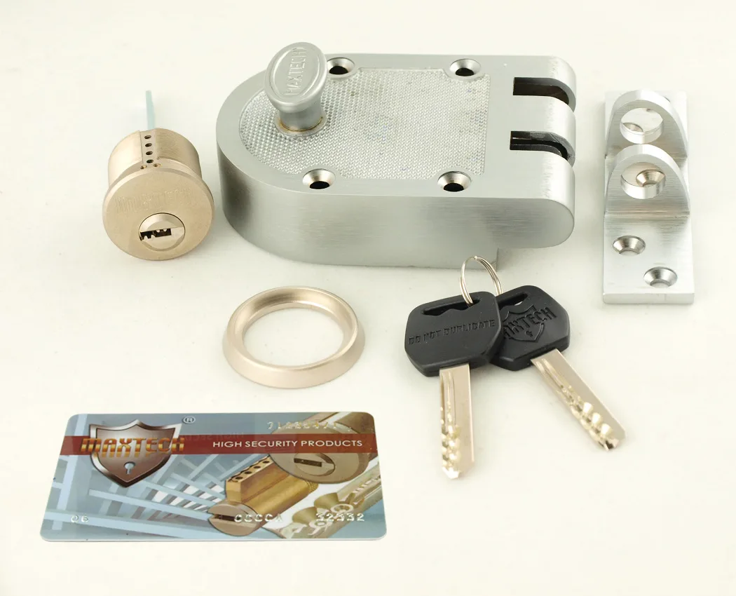 MAXTECH MAXTECH Jimmy Proof Deadlock Deadbolt Single Cylinder Lockset Satin Chrome 006 Keyway — product photo