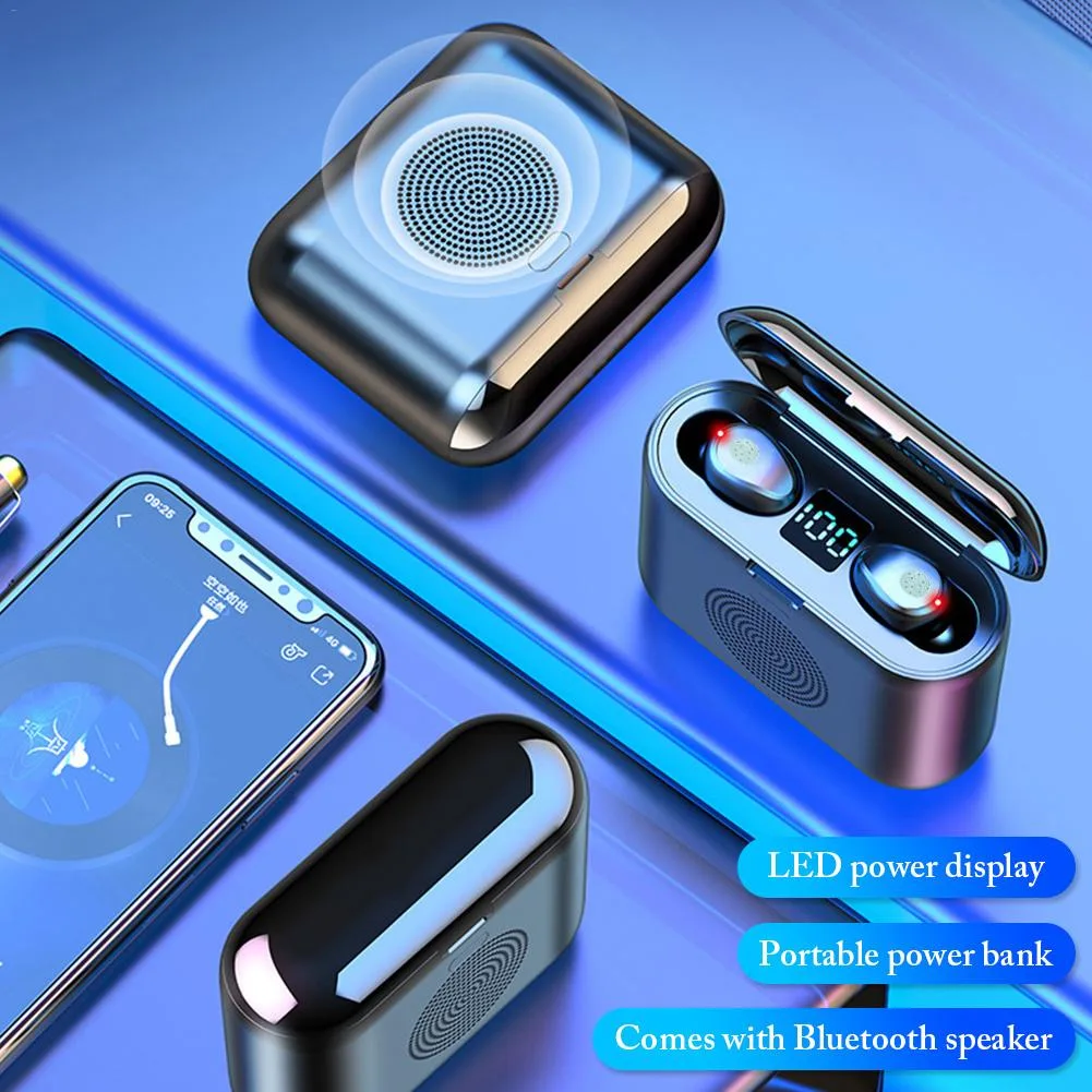 siroka siroka 2 in 1 Bluetooth headset 2000mAh case 5.0 Black — product photo