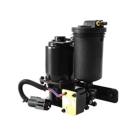 Unity air suspension compressor silver metal cylinder with electrical connector and mounting bracket