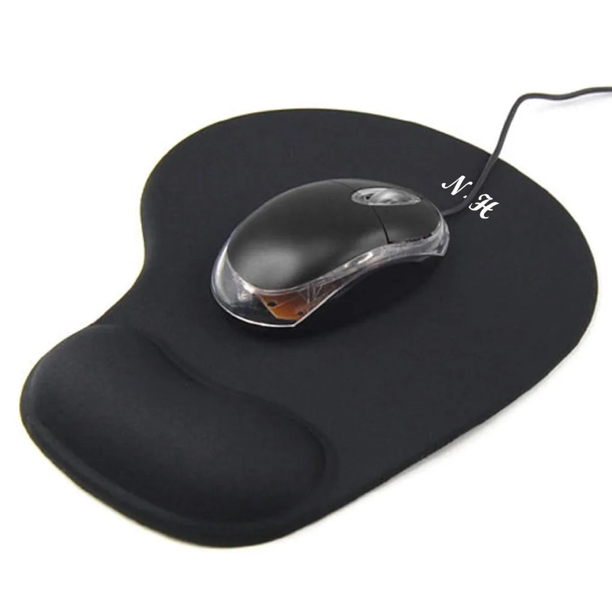 New Horrizon 152034 Gel Wrist Rest Mouse Pad 9.4 x 8.2 in Black — product photo