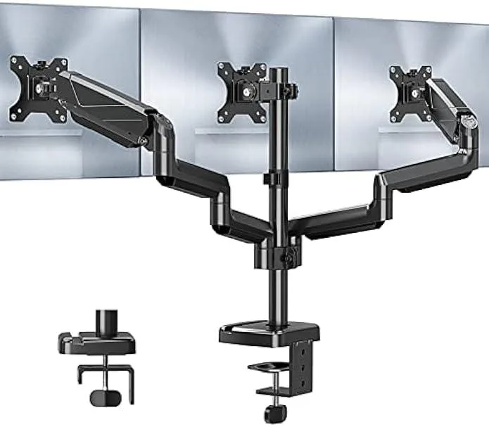 TAURKENAM TAURKENAM MOUNT PRO Triple Monitor Mount 17-27in VESA 75x75 100x100 4.4-19.8lbs Gas Spring — product photo