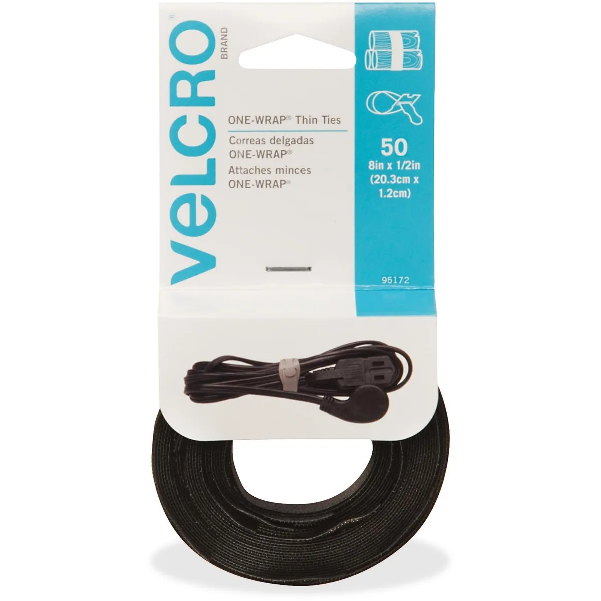 Velcro Velcro One-Wrap Reusable Ties VEK95172 adhesive — product photo