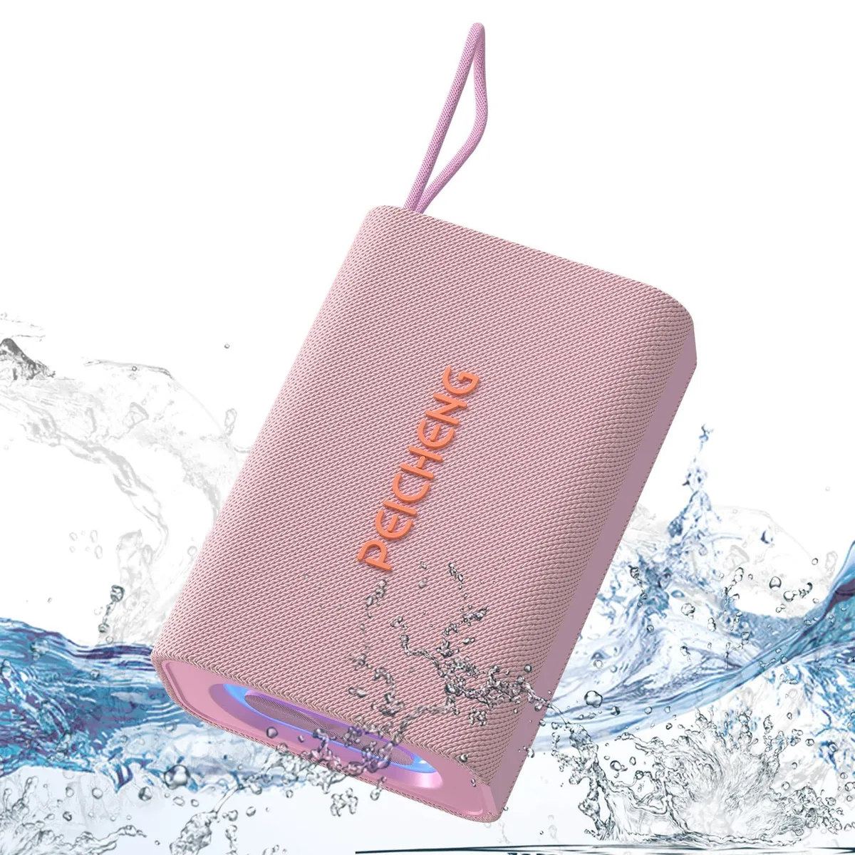  PEICHENG 03C Pink portable speaker Bluetooth 5.3 IPX5 12h 360° TWS — product photo