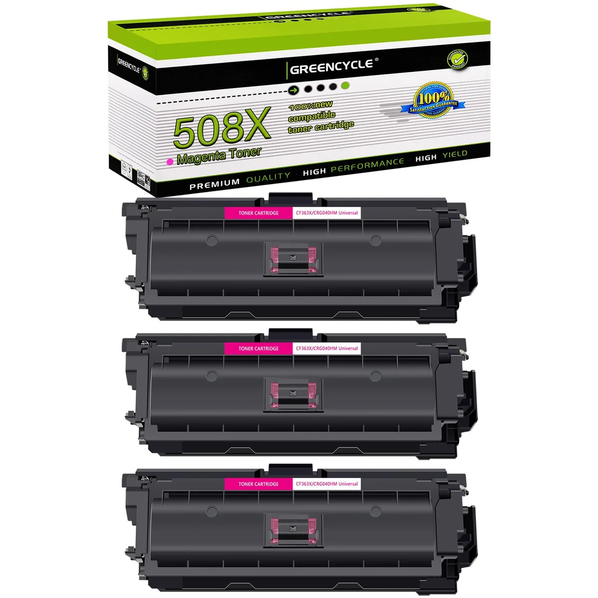 GREENCYCLE GREENCYCLE 508X CF363X Magenta Toner Cartridge 3 Pack — product photo