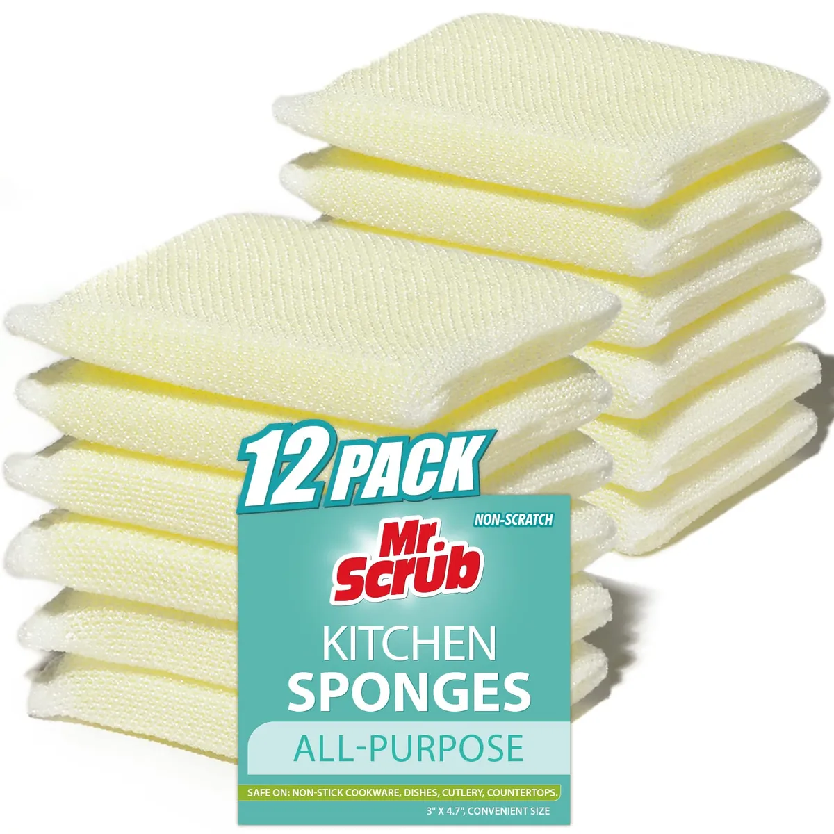  3M Mr. Scrub All-Purpose Non-Scratch Sponges 12 Pack — product photo