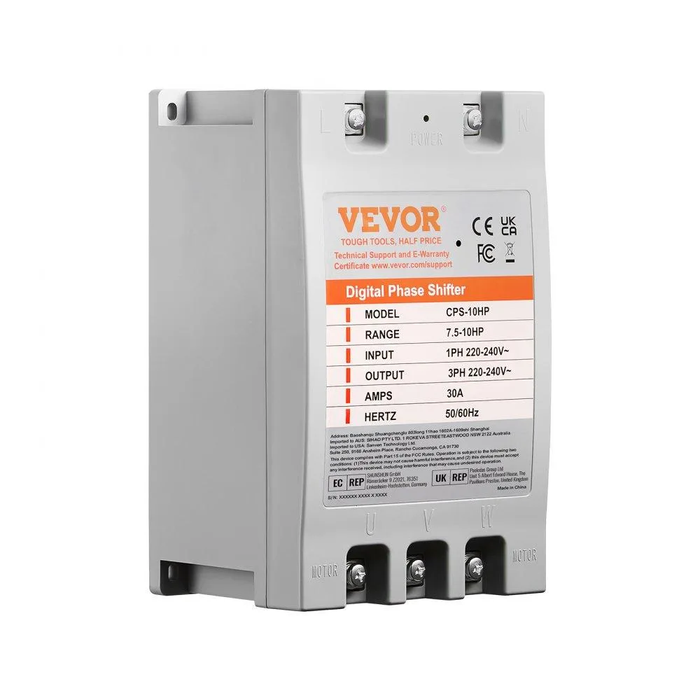 VEVOR VEVOR 3 Phase Converter 10HP 30A 220V Single to 3 Phase — product photo