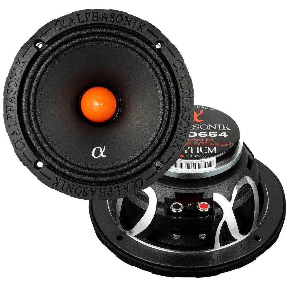 ALPHASONIK ALPHASONIK MPRO654 6.5" Midrange Car Speaker Pair 4 Ohm Neodymium 350W RMS — product photo