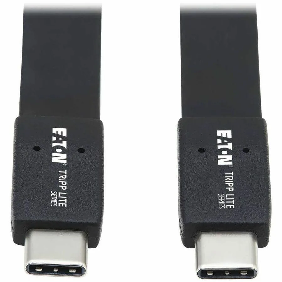 Tripp Lite Tripp Lite U42016NG25AFL 16in Flat M/M USB-C Cable Black — product photo