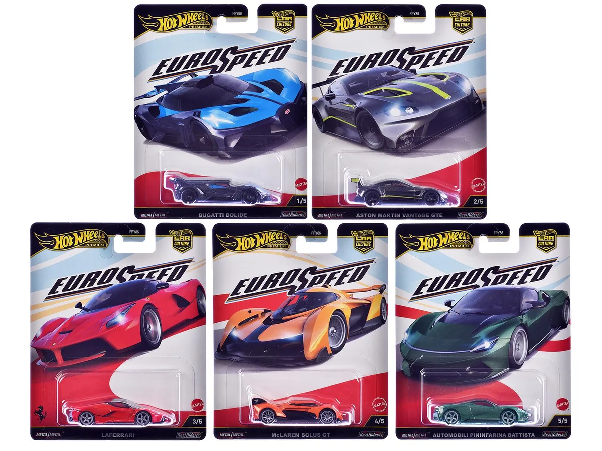 Hot Wheels Hot Wheels Euro Speed 5 piece Set Car Culture 2025 Series L Diecast Hobby Collectibles — product photo