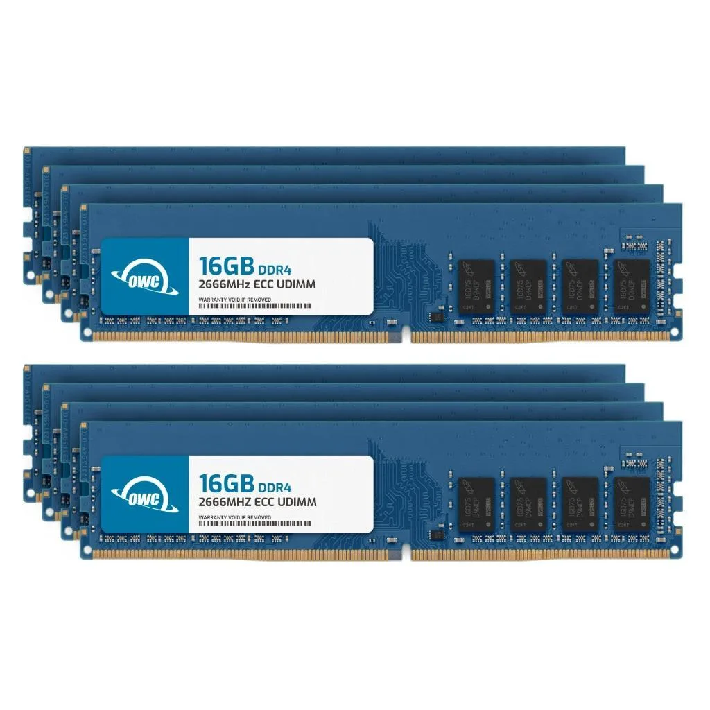 OWC OWC 128GB (8x16GB) DDR4 2666MHz CL19 ECC Unbuffered UDIMM 1.2V 288-pin desktop RAM — product photo