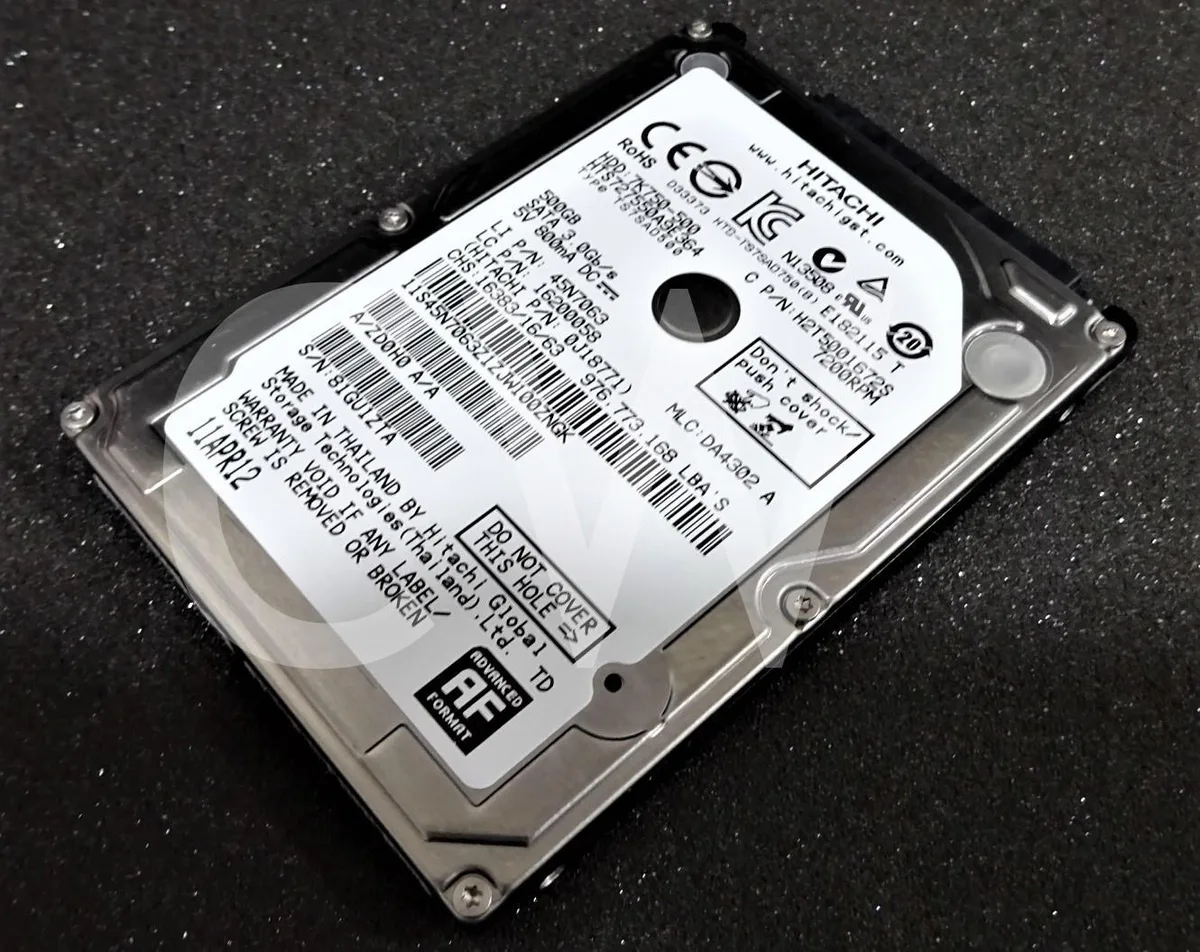 HGST HGST HTS727550A9E364 500GB 7200RPM 16MB 2.5" SATA internal hard drive — product photo