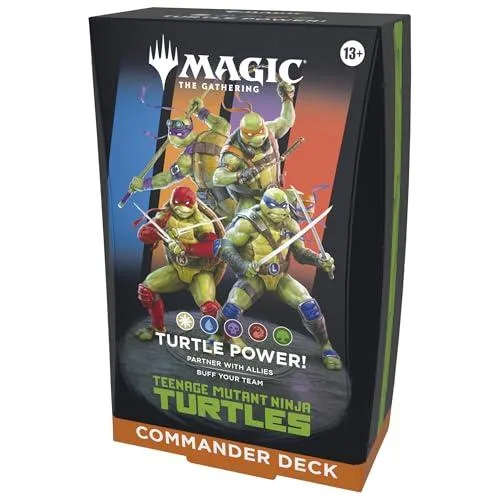 WIZARDS OF THE COAST Wizards of the Coast Teenage Mutant Ninja Turtles Commander Deck Turtle Power 100-card game — product photo