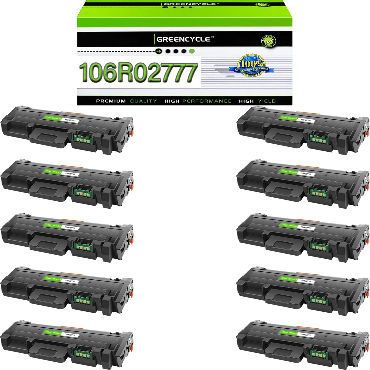 GREENCYCLE GREENCYCLE 106R02777 Black Toner Cartridge 10 Pack 3000 Pages — product photo