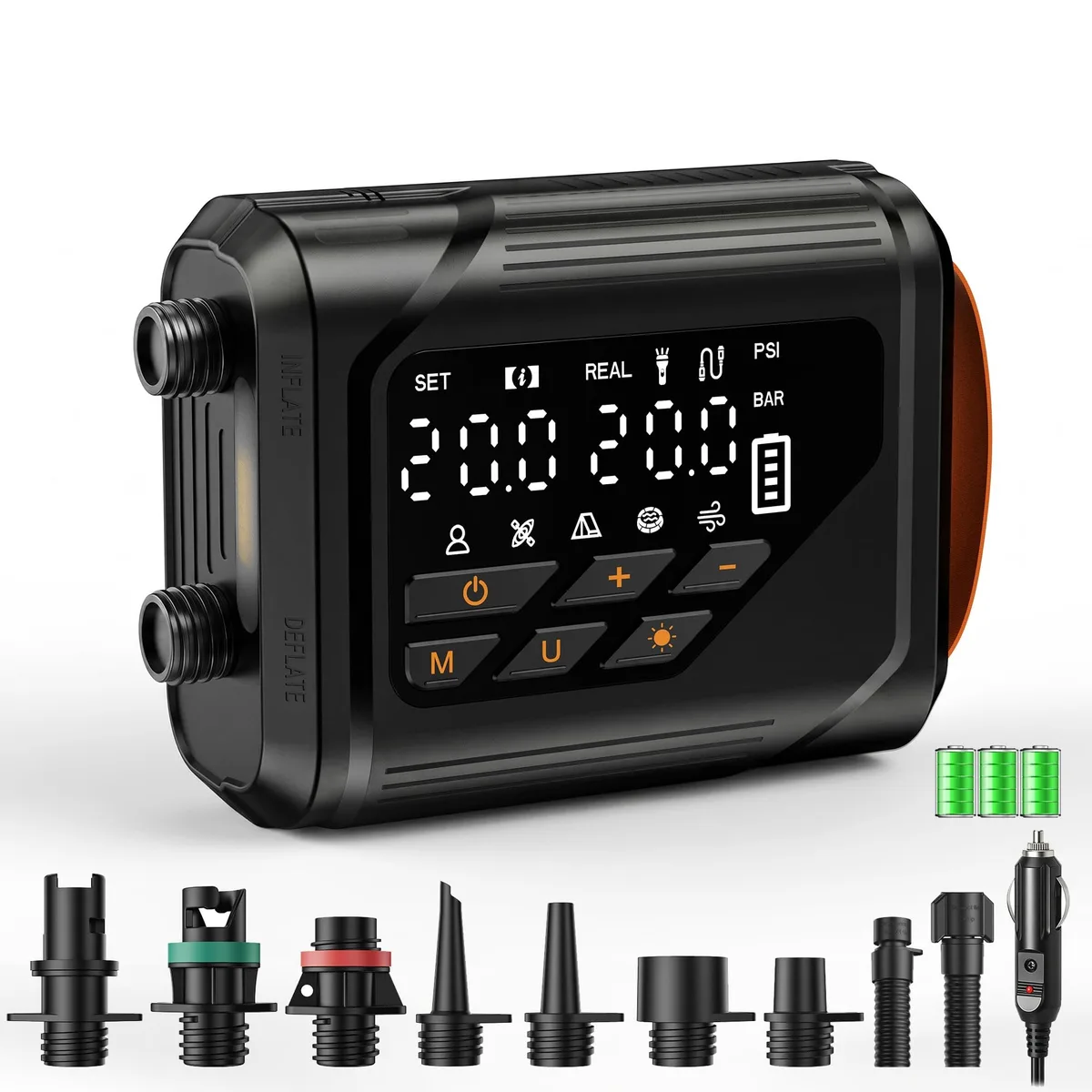  Zeentenar DM73J1 pump 20 PSI 360 L/min 13500 mAh 12V dual power — product photo