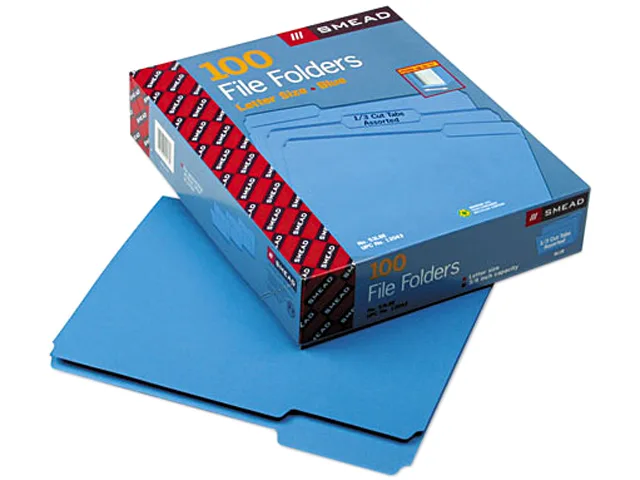 Smead Smead 12043 file folder, blue, 100 per box — product photo