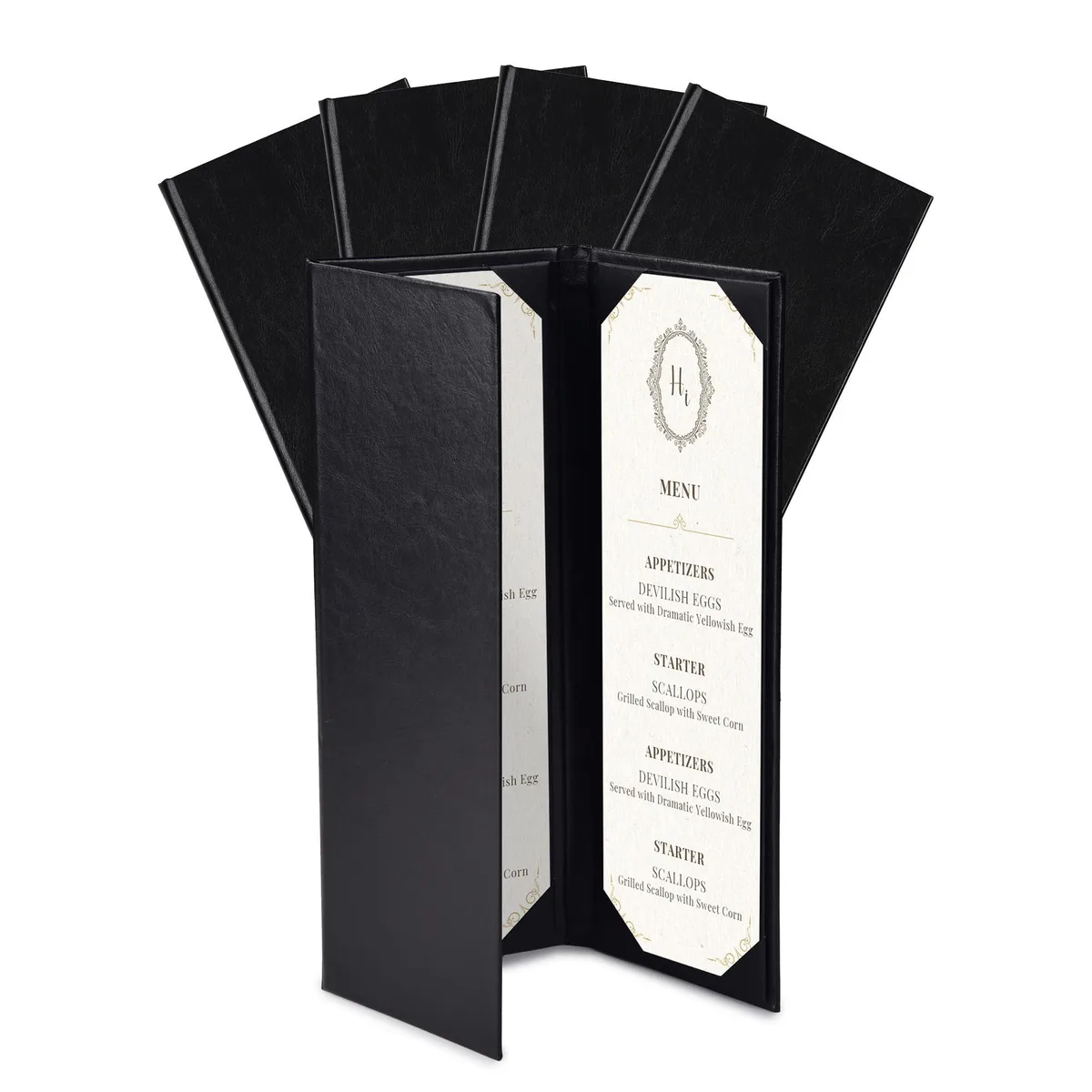 Yescom USA, Inc. Yescom USA, Inc. 26MNC032-414T3-06-5 Menu Cover Accessory 4.25x14" Trifold 3 View 5 Pack — product photo