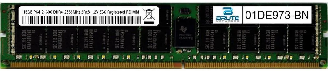 Brute Networks Brute Networks 16GB DDR4-2666 ECC Registered RDIMM 2Rx8 1.2V 01DE973 — product photo