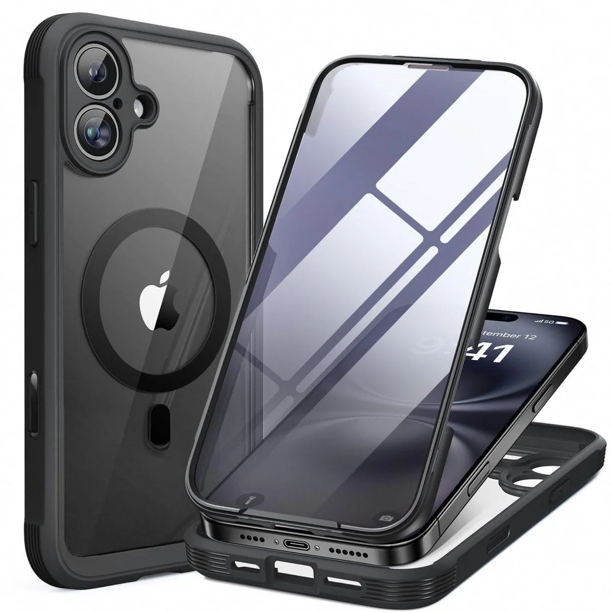  Miracase iPhone 16 Case 6.1" Full-Body Bumper Black — product photo
