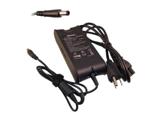 Black rectangular AC adapter with barrel connector and power cord