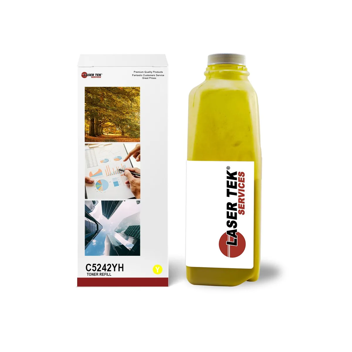 Laser Tek Services Laser Tek Services Yellow Toner Refill Kit for Lexmark C520 C522 C524 C530 5000 Pages — product photo