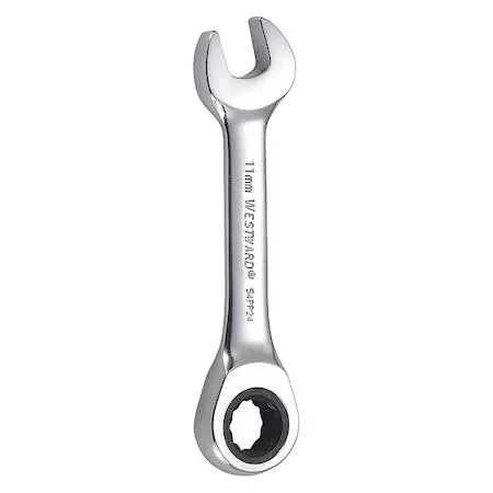 Stubby combination wrench, 11 mm, chrome alloy steel, short handle
