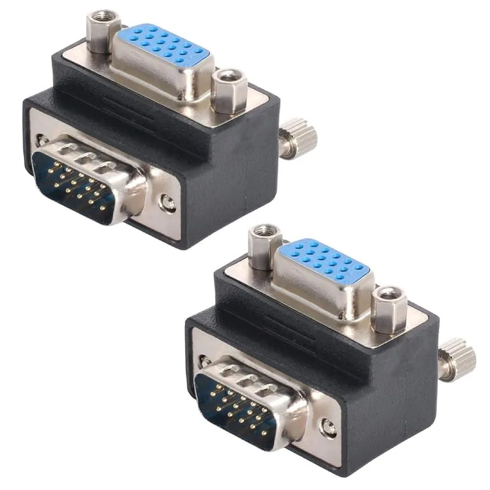 Vszerda Vszerda 2-Pack Up Angled 90 Degree VGA 15 Pin Male to Female Adapter — product photo