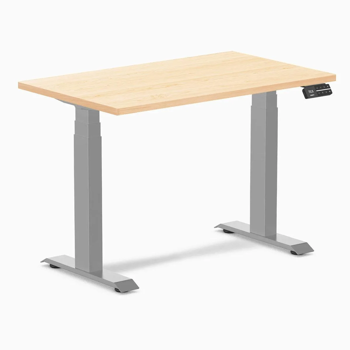 Desky Desky Dual Mini Hardwood Sit Stand Desk Maple 40 x 24 in Grey — product photo