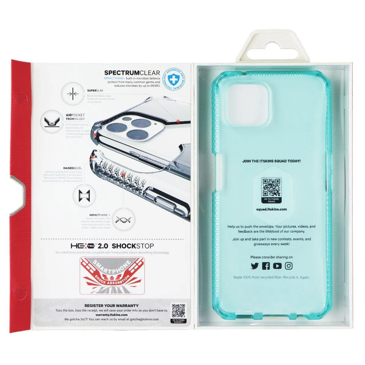 ITSKINS ITSKINS Spectrum Clear Series Case OPPO Reno4 Z Light Blue Transparent — product photo