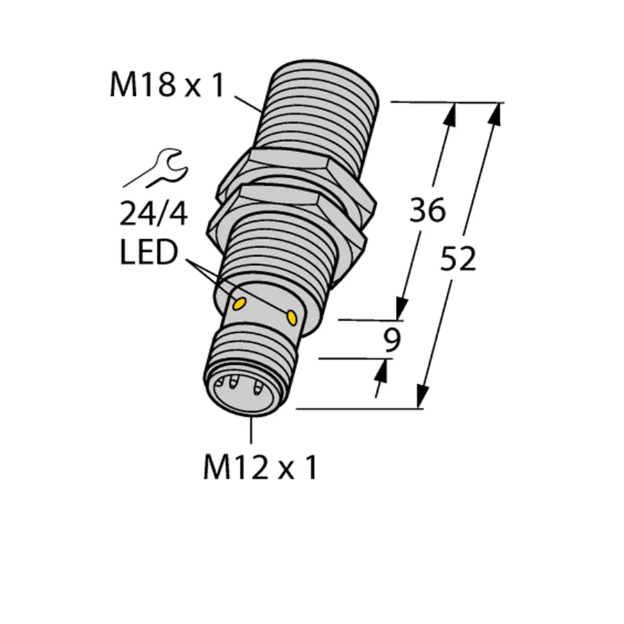 Turck Turck BI5-M18-RP6X-H1143 4614525 Inductive sensor PNP M18 electrician tool — product photo