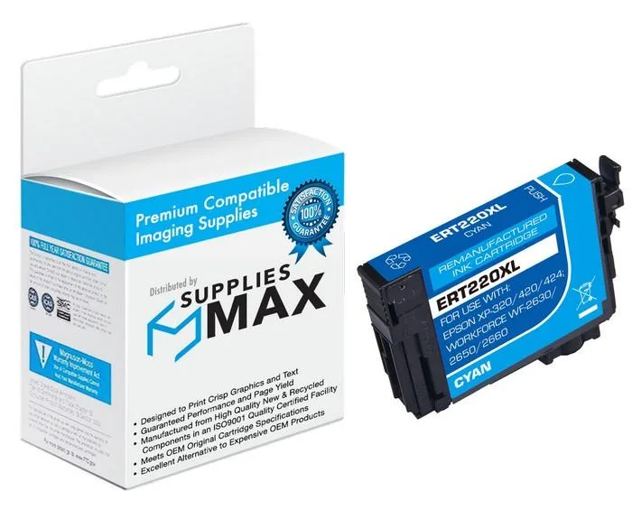 SuppliesMax SuppliesMax Epson T220XL220 Cyan High Yield Inkjet Cartridge (450 Pages) — product photo