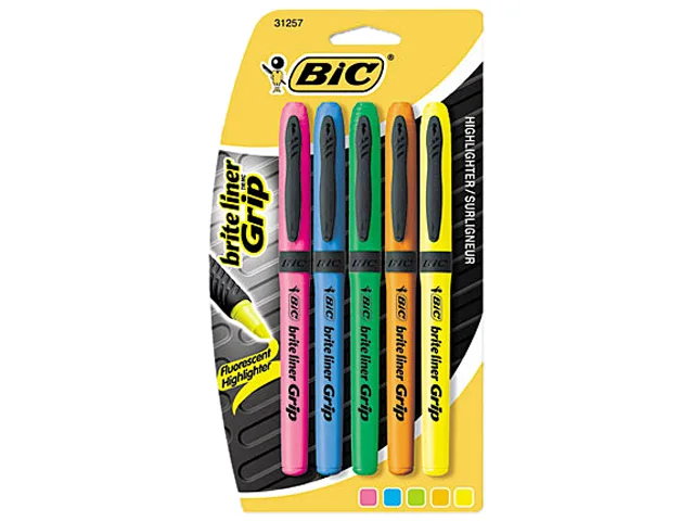 BIC BIC GBLP51ASST Brite Liner Grip Highlighter 5 Pack — product photo
