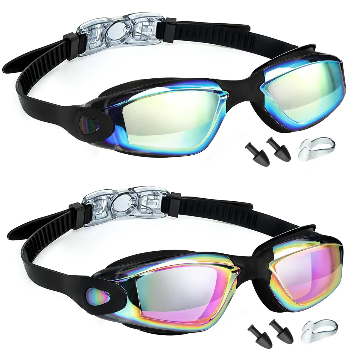  LOCONHA Swim Goggles 2 Pack Aqua Bright Rose 180° — product photo