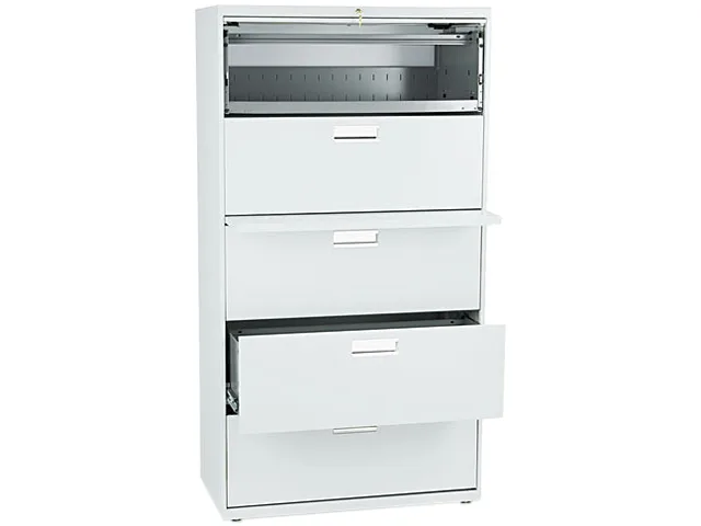 HON HON 685LQ 600 Series Five-Drawer Lateral File Light Gray office furniture — product photo
