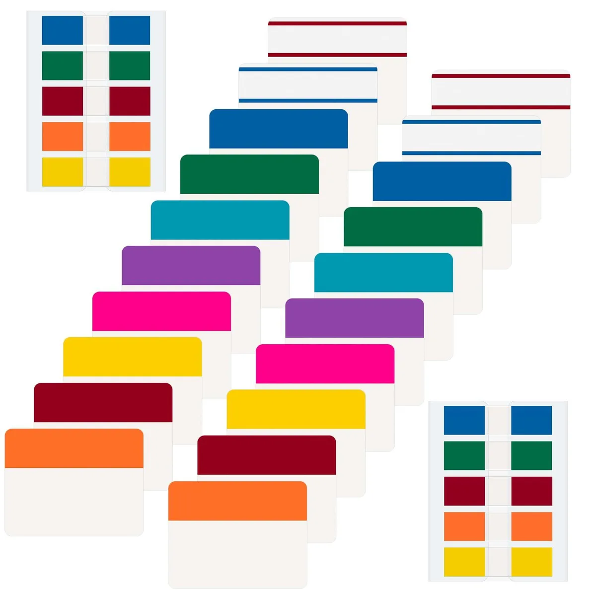  BukSuk 600-piece Sticky Tabs 2" &amp; 0.5" 10 Colors 22 Sets — product photo