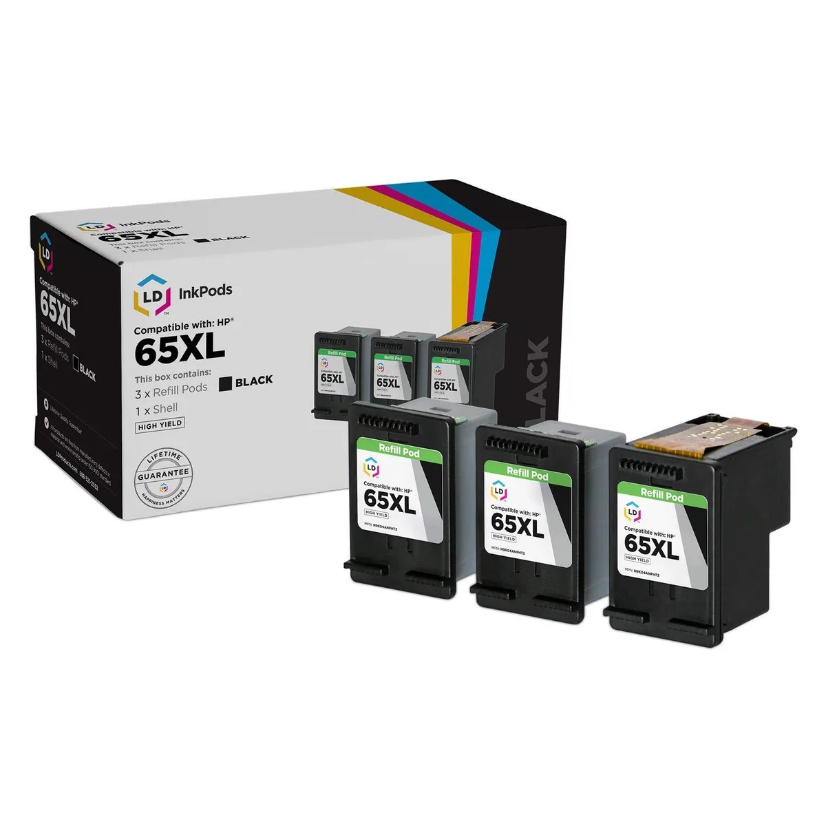 LD Products LD Products 65XL Black Ink Cartridge 3-Pack High Yield 300 Pages — product photo