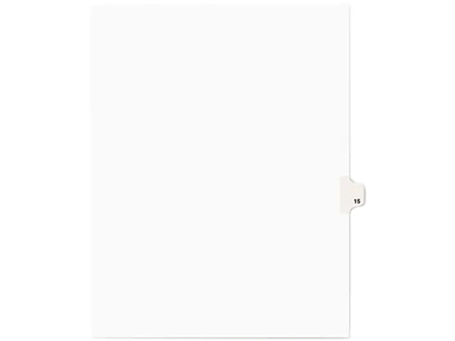 Avery Avery 11925 Legal Side Tab Dividers Title 15 Letter White 25 Pack — product photo
