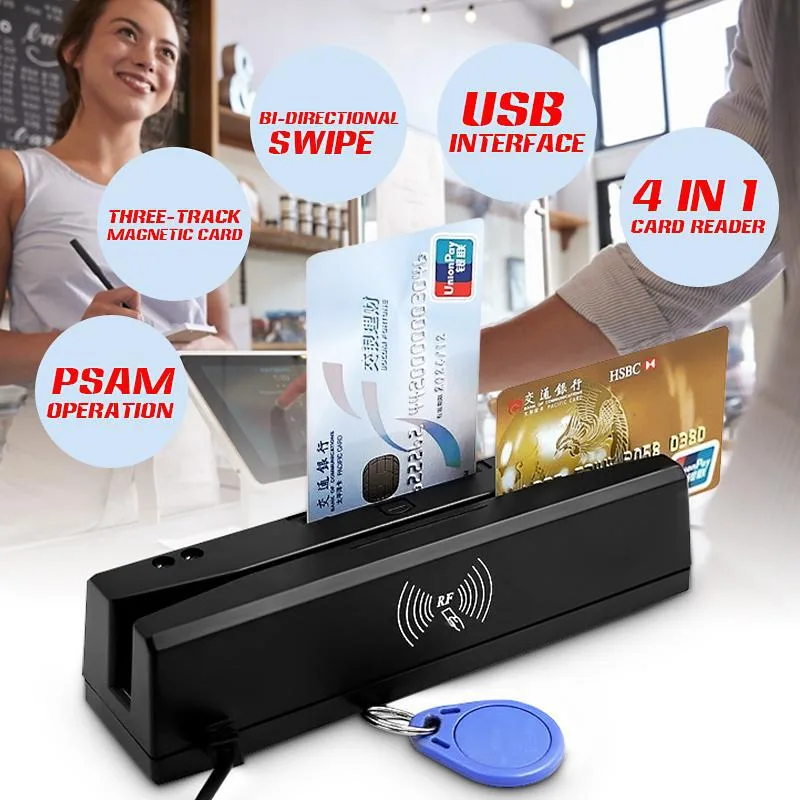 Compact 8-in-1 card reader with multiple slots