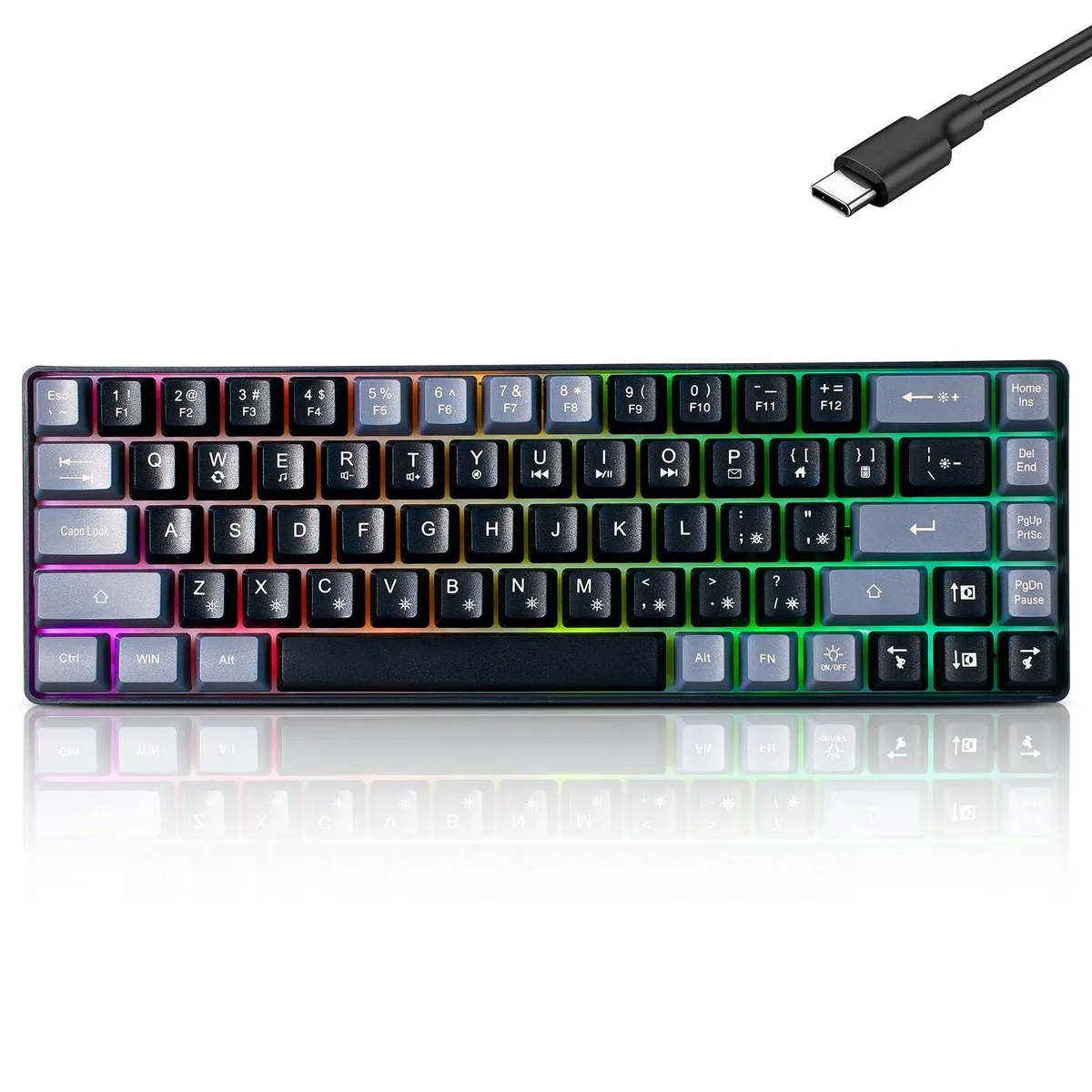  Guiheng 68-Key Mechanical Feeling Gaming Keyboard Black Grey — product photo