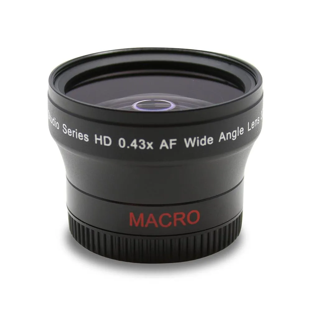 55mm wide-angle lens with detachable macro attachment, black metal barrel