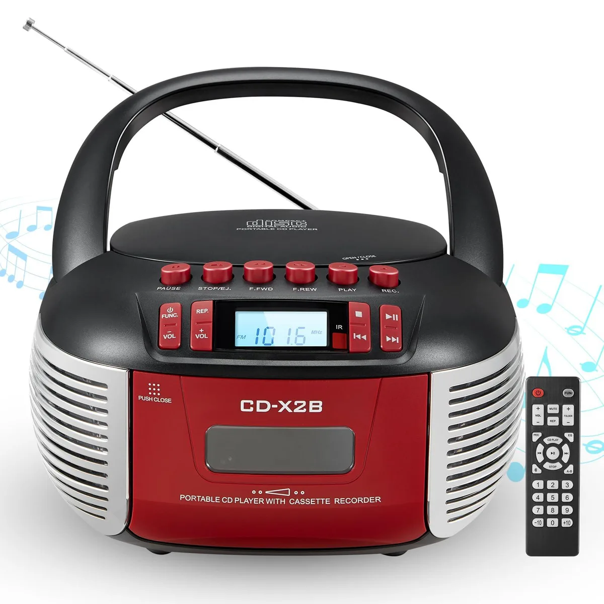 DGXWLLW X2B CD Cassette Boombox Bluetooth 5.1 FM Radio — product photo