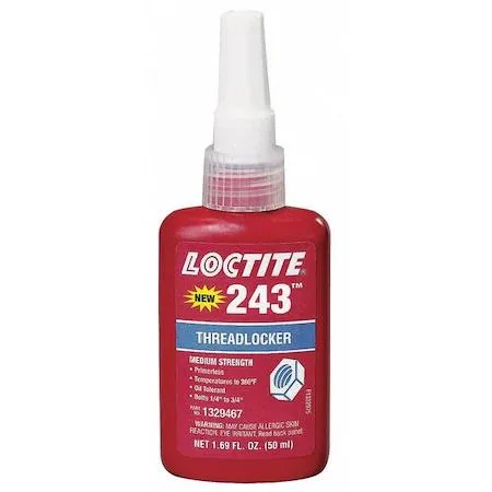 Blue Loctite 243 threadlocker bottle 1.69 fl oz