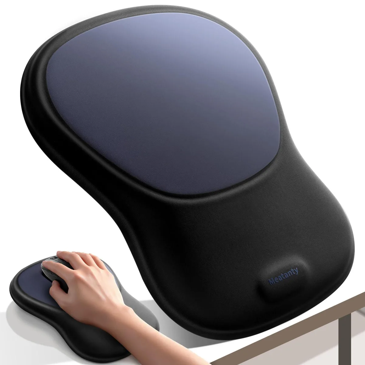  meatanty SDG01G Mouse Pad with Wrist Rest 11.22 x 8.27 in Black Dark Blue — product photo