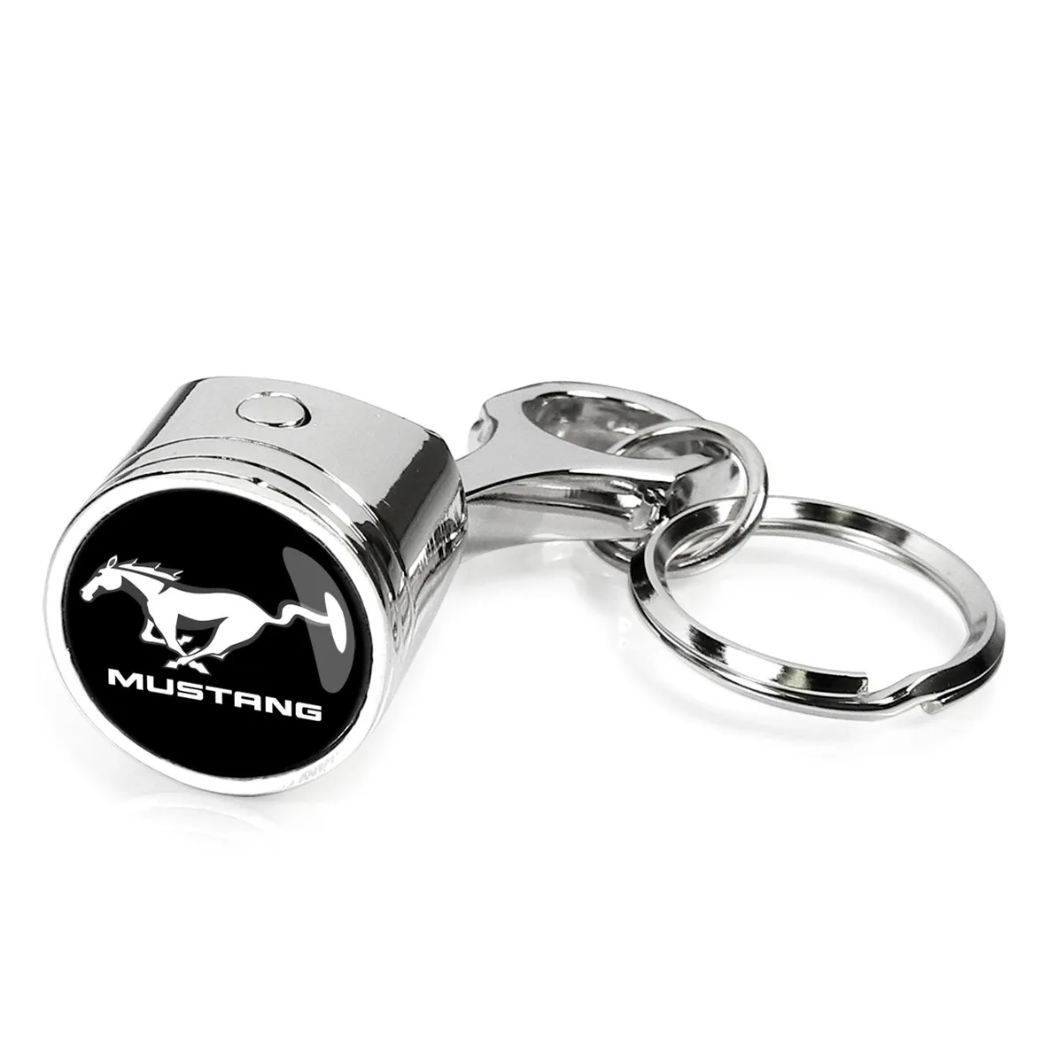 iPick Image, LLC iPick Image, LLC Ford Mustang Pony Chrome Engine Piston Rod Metal Key Chain — product photo