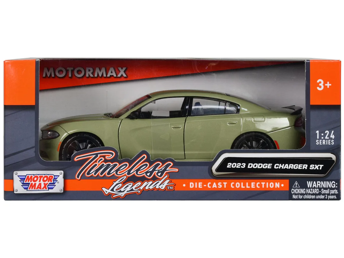 MOTORMAX MOTORMAX 2023 Dodge Charger SXT Green Metallic Timeless Legends 1/24 Diecast — product photo